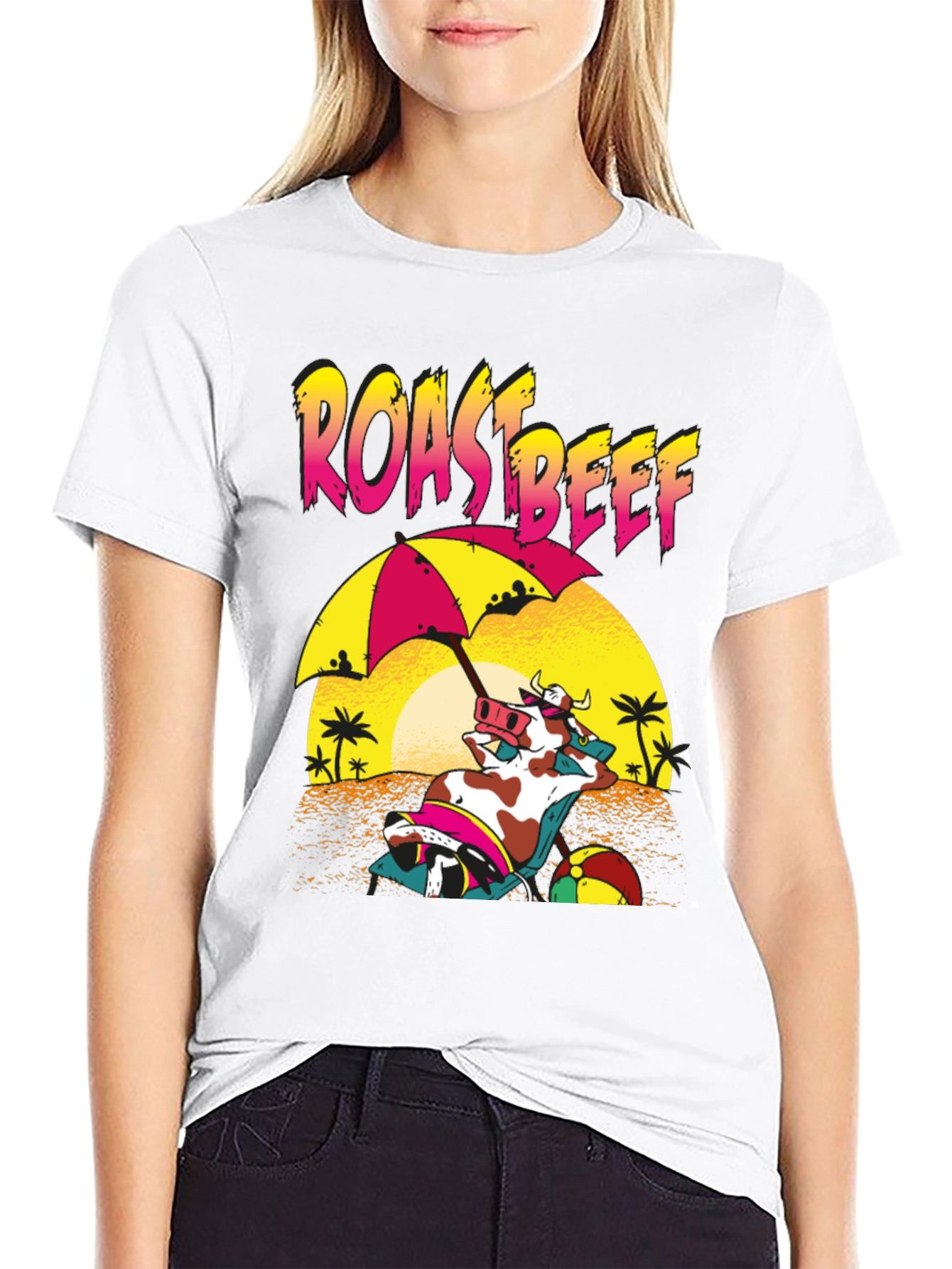 Roast Beef Cow Beach T-Shirt
