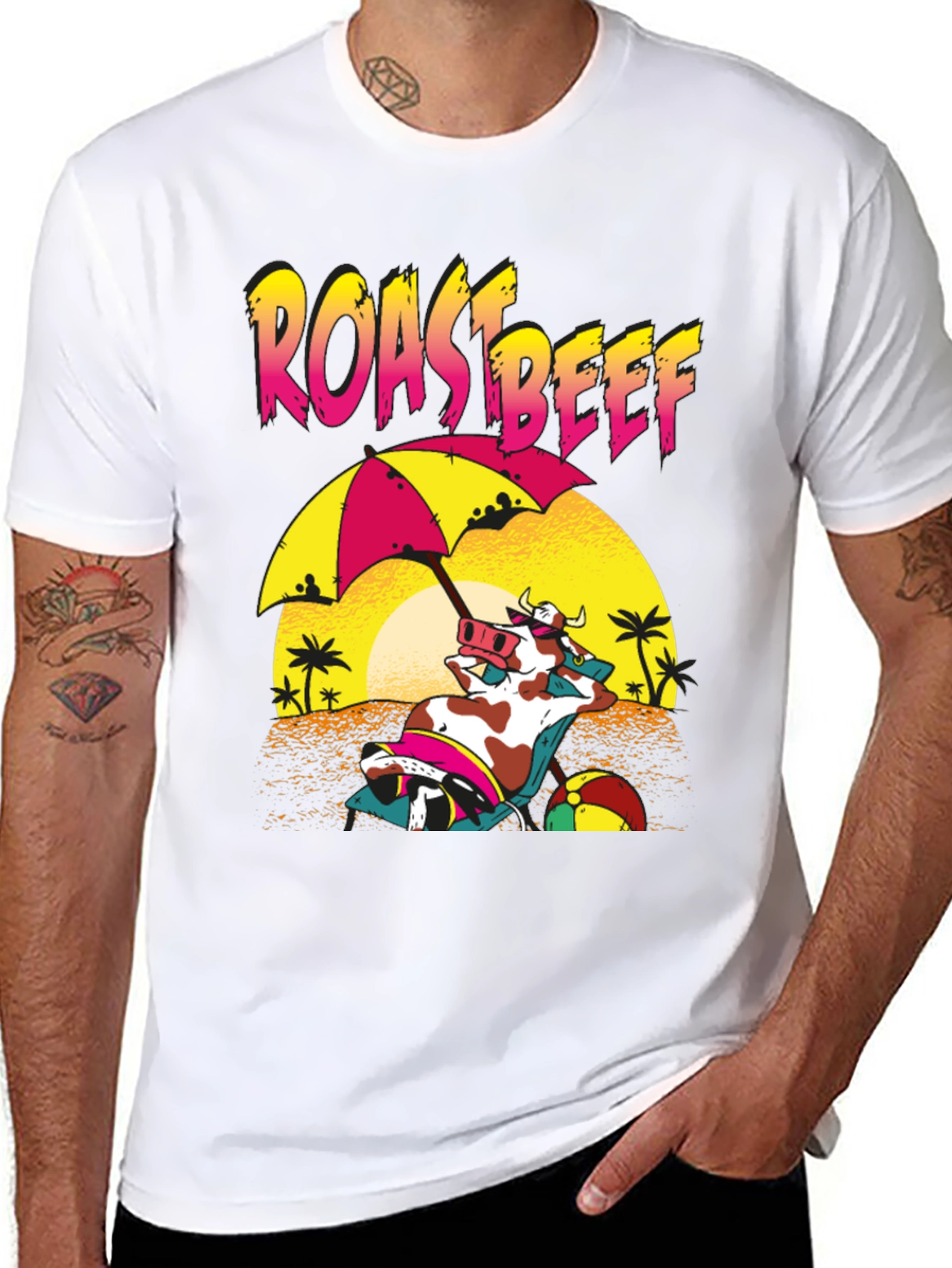 Roast Beef Cow Beach T-Shirt