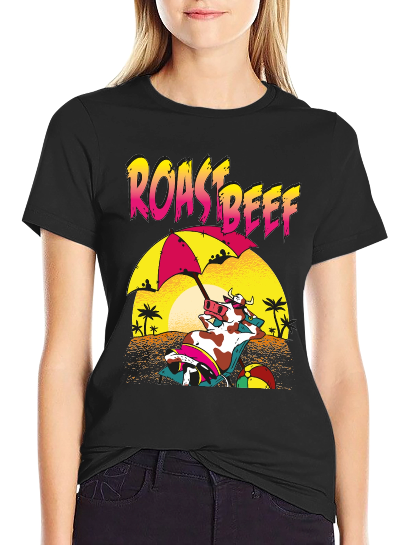 Roast Beef Cow Beach T-Shirt