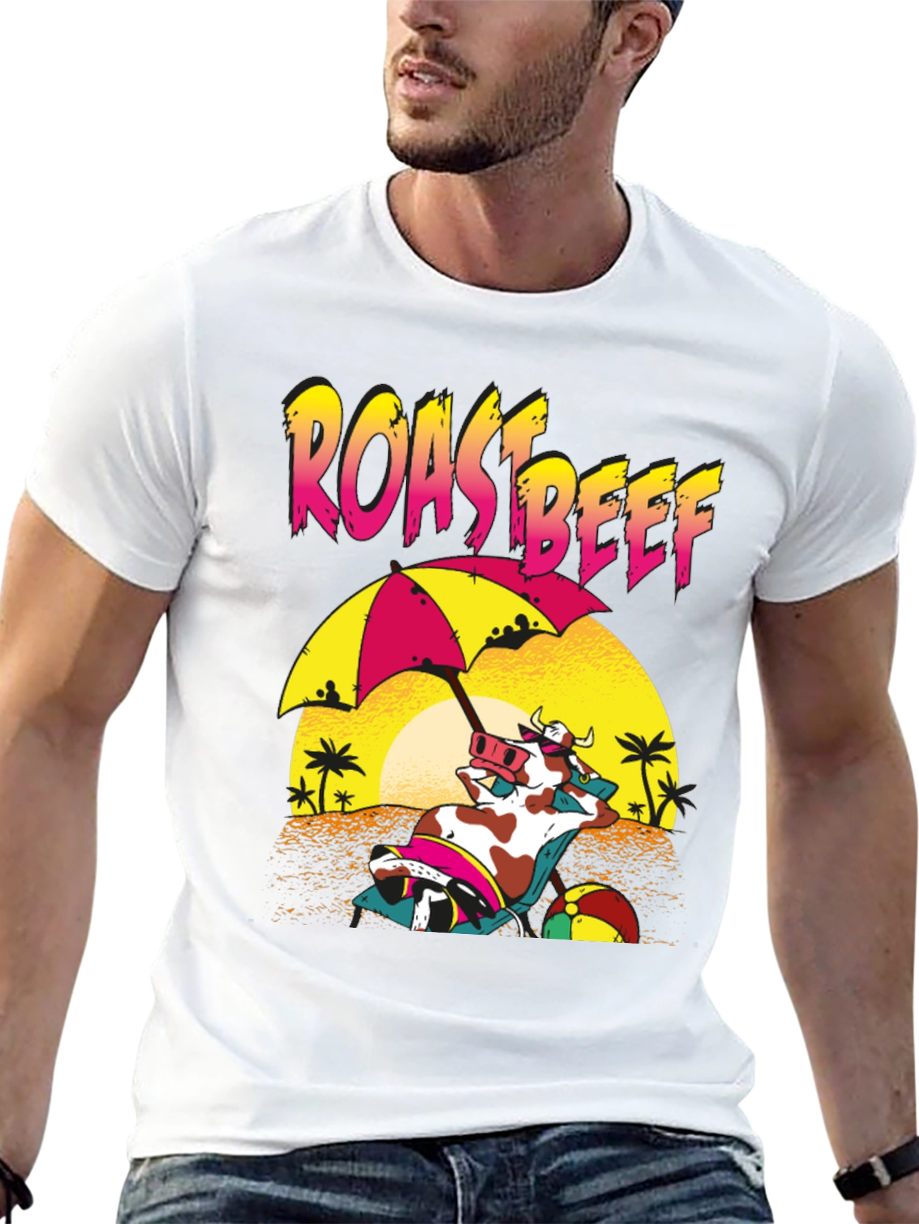 Roast Beef Cow Beach T-Shirt