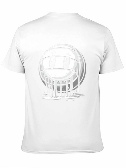 Smiley Volleyball Graphic T-Shirt - Black
