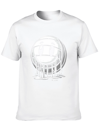Smiley Volleyball Graphic T-Shirt - Black