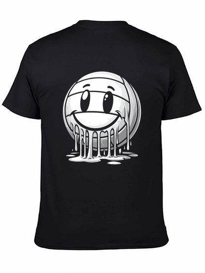 Smiley Volleyball Graphic T-Shirt - Black
