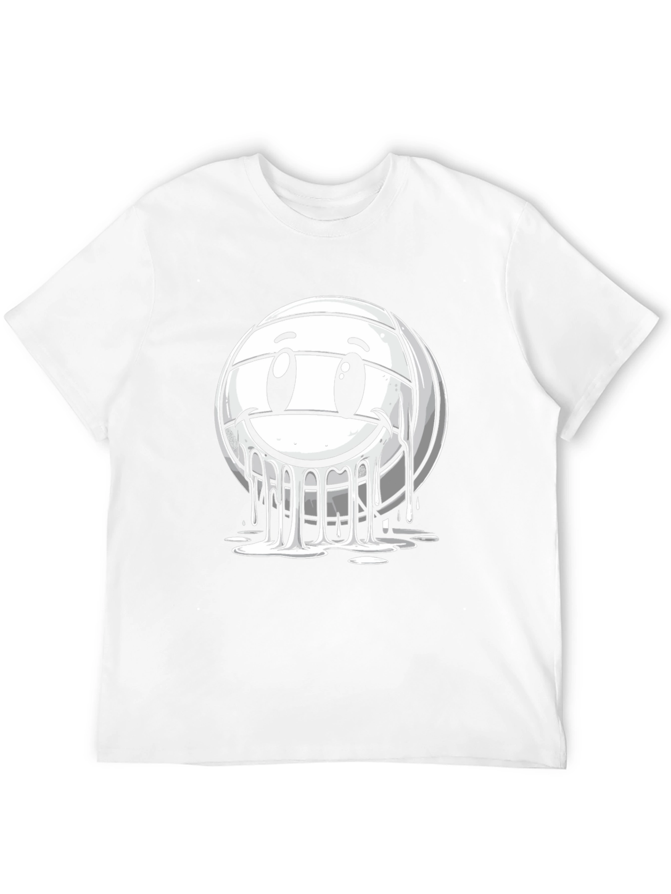 Smiley Volleyball Graphic T-Shirt - Black