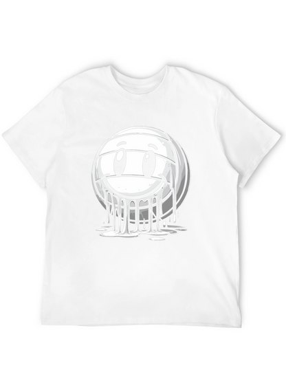 Smiley Volleyball Graphic T-Shirt - Black