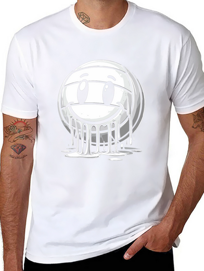 Smiley Volleyball Graphic T-Shirt - Black