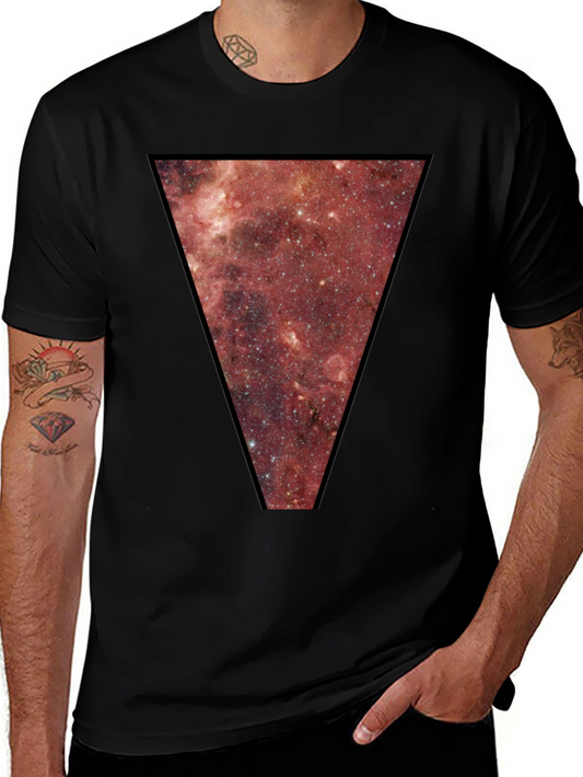 Nebula Triangle Graphic Tee - Black Cotton Blend