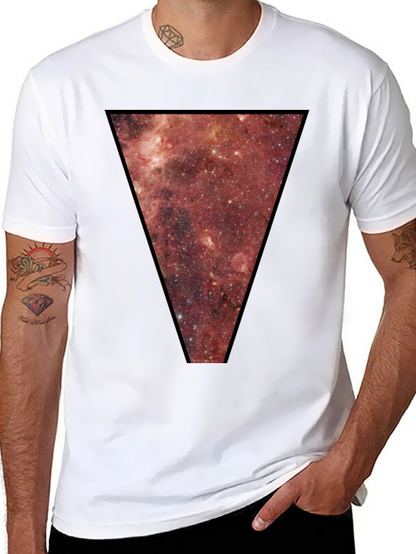 Nebula Triangle Graphic Tee - Black Cotton Blend