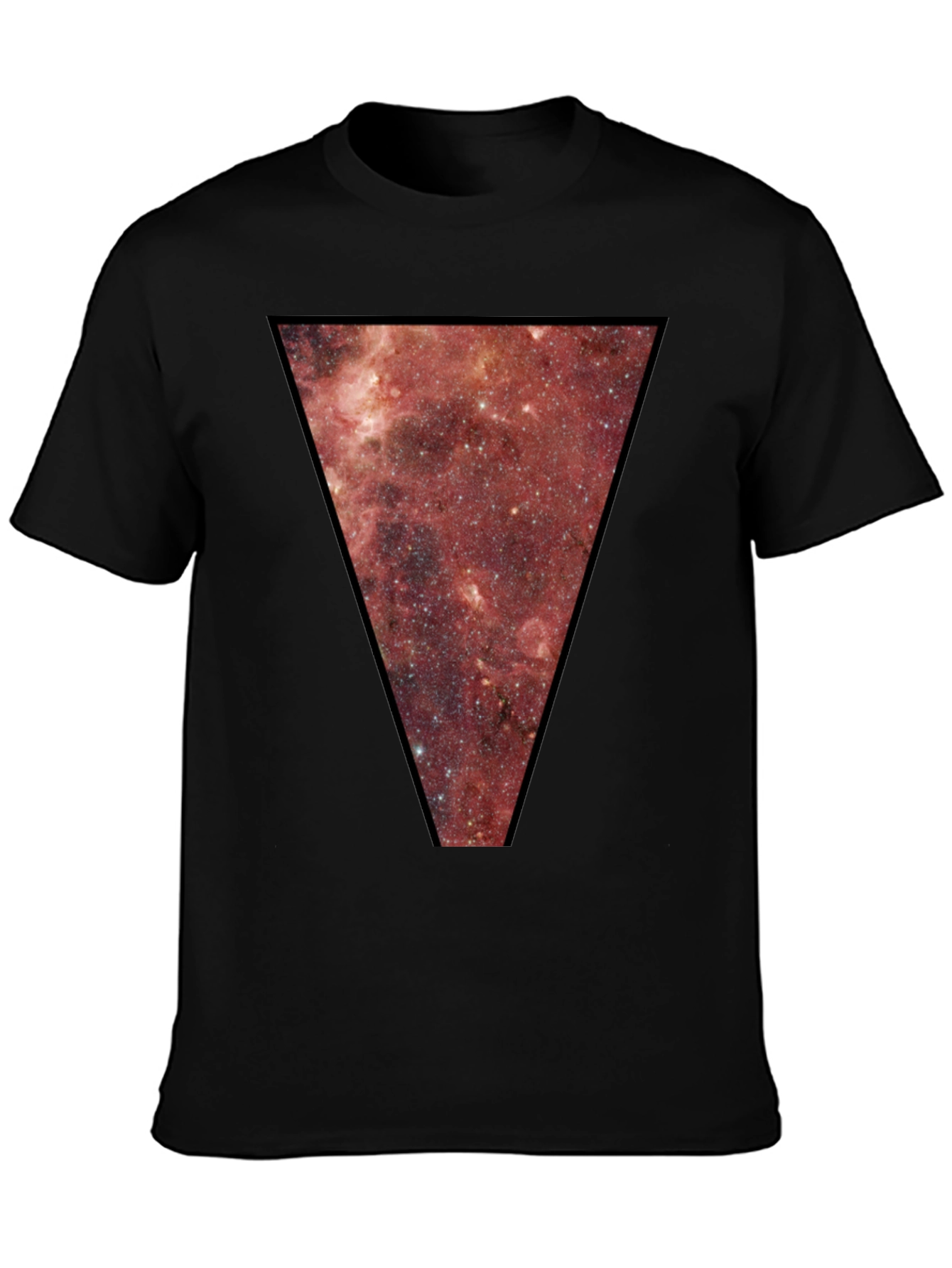 Nebula Triangle Graphic Tee - Black Cotton Blend