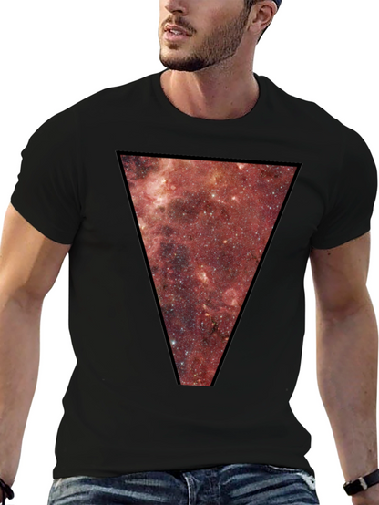 Nebula Triangle Graphic Tee - Black Cotton Blend