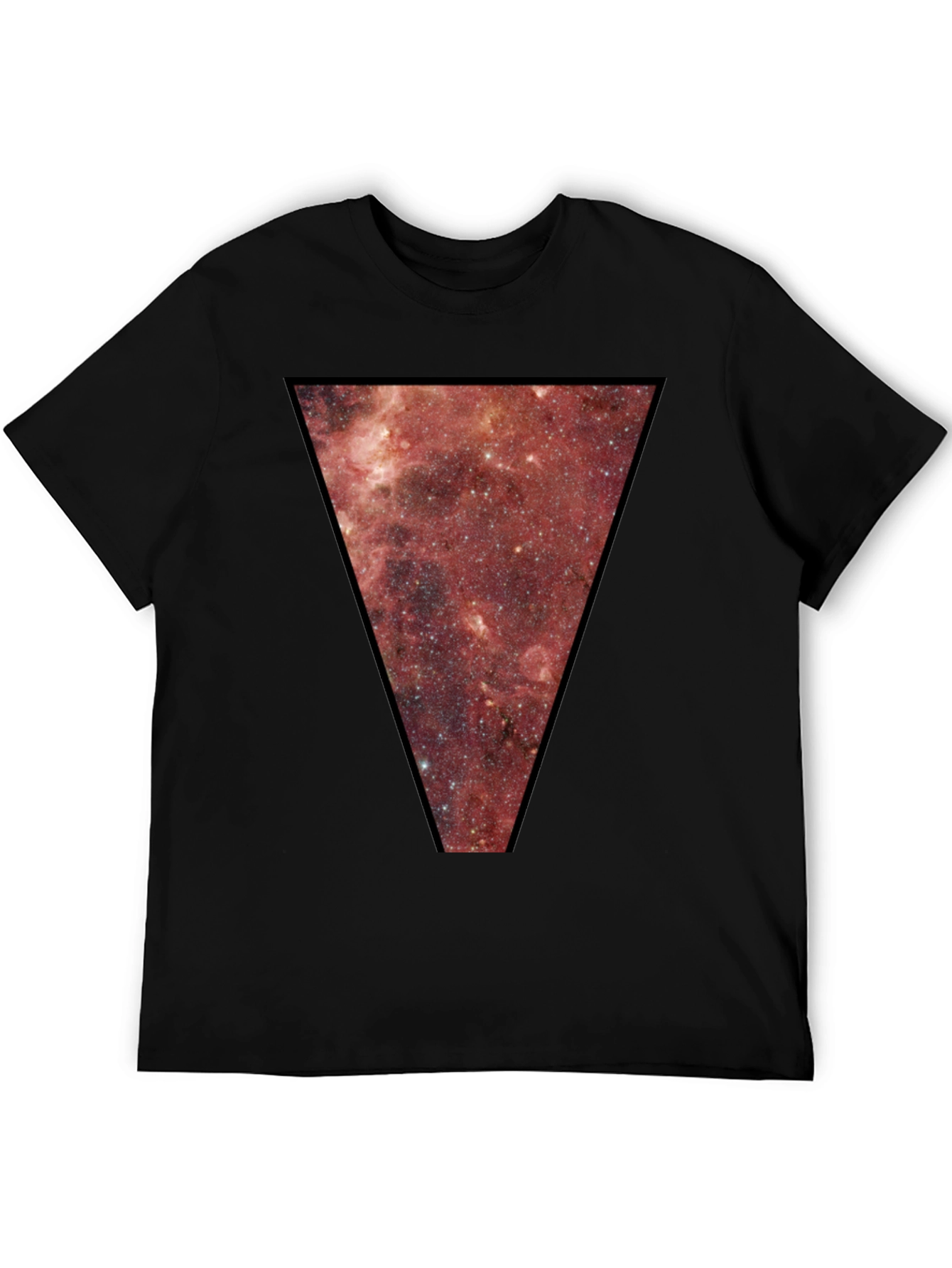 Nebula Triangle Graphic Tee - Black Cotton Blend