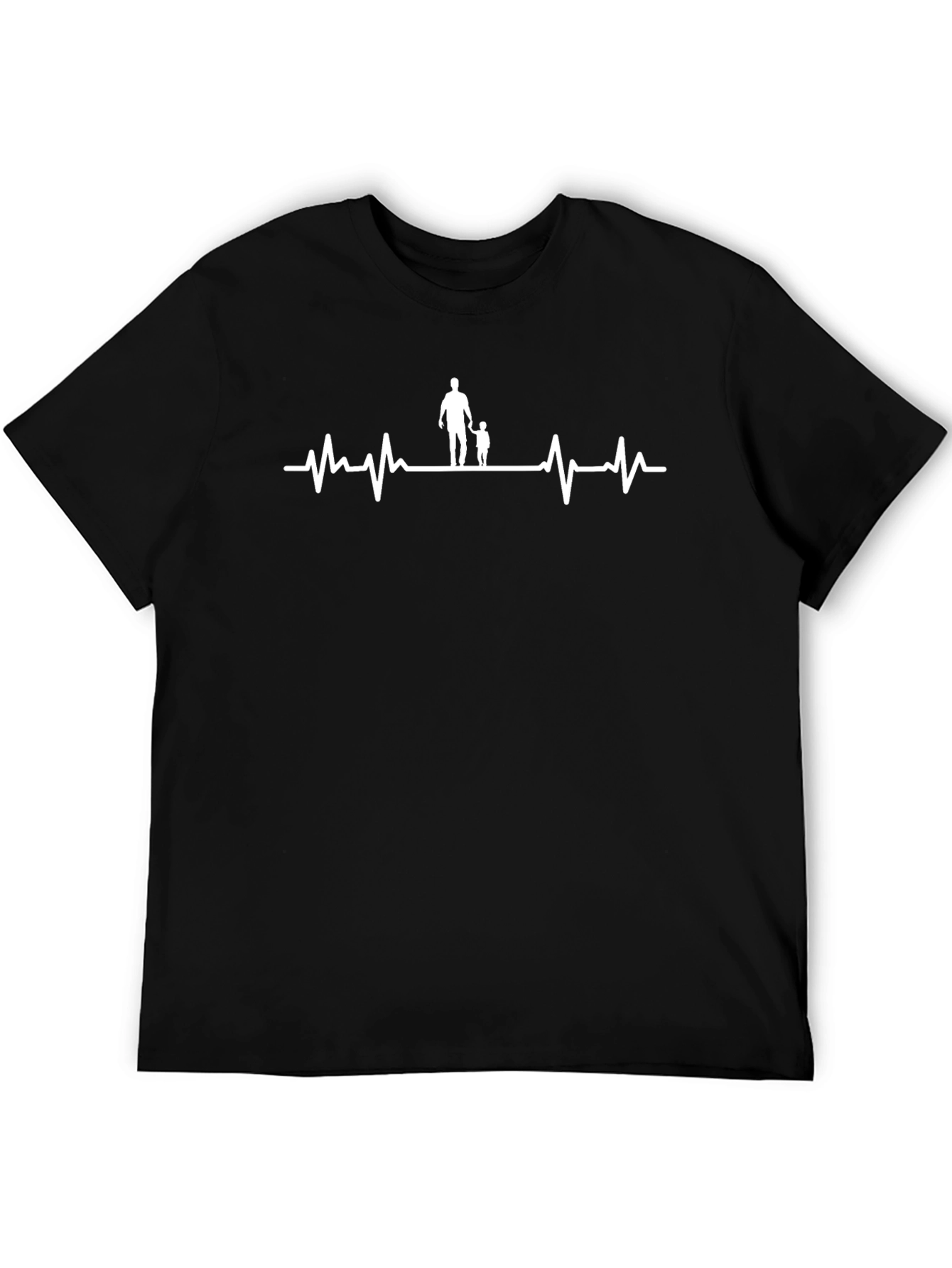 Heartbeat Dad & Child Graphic Tee - Black