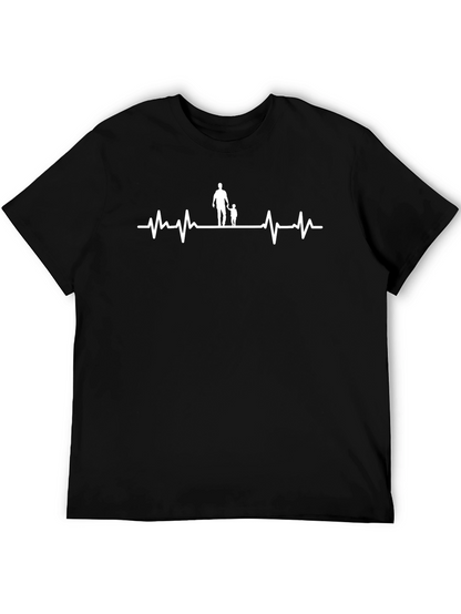 Heartbeat Dad & Child Graphic Tee - Black