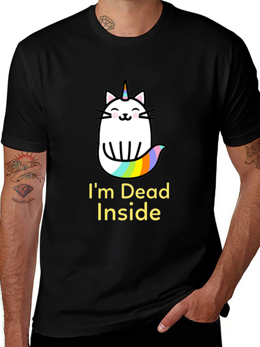 Dead Inside Unicorn Cat Graphic Tee