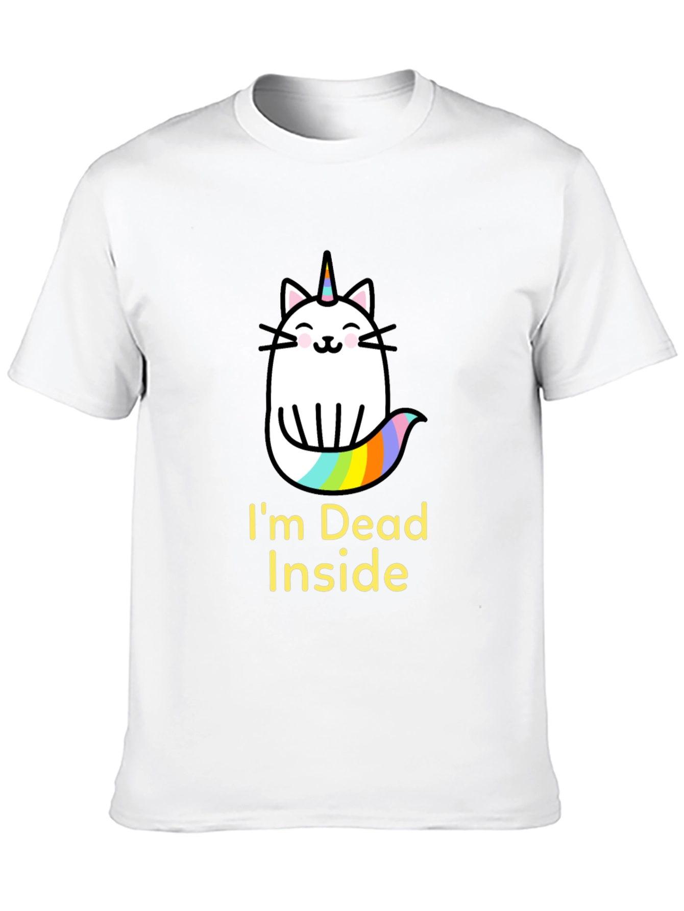 Dead Inside Unicorn Cat Graphic Tee