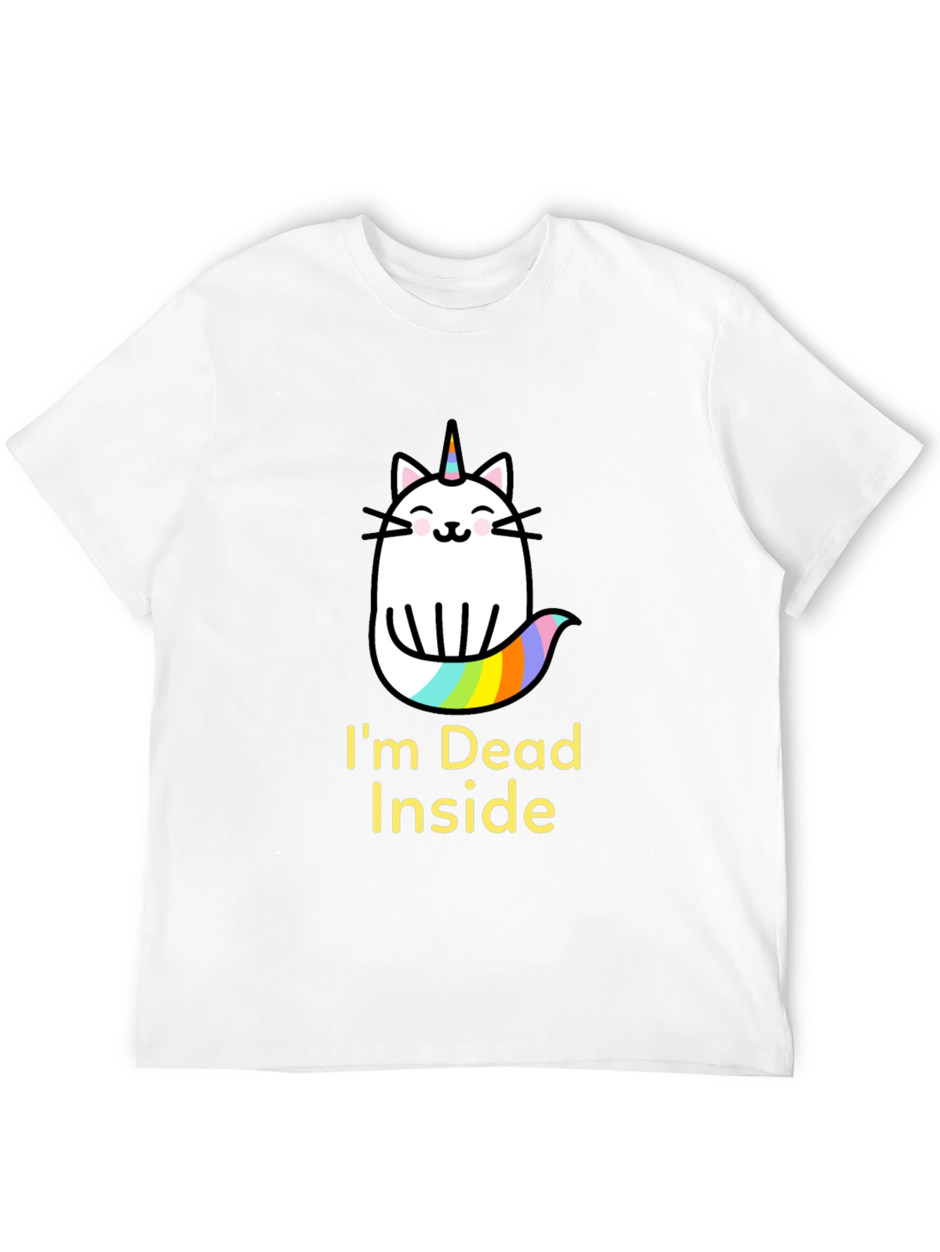 Dead Inside Unicorn Cat Graphic Tee