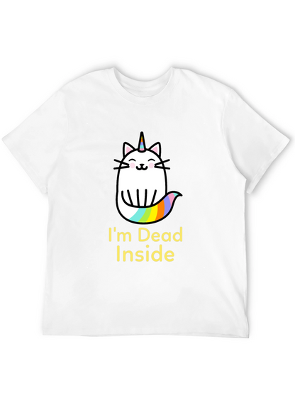 Dead Inside Unicorn Cat Graphic Tee