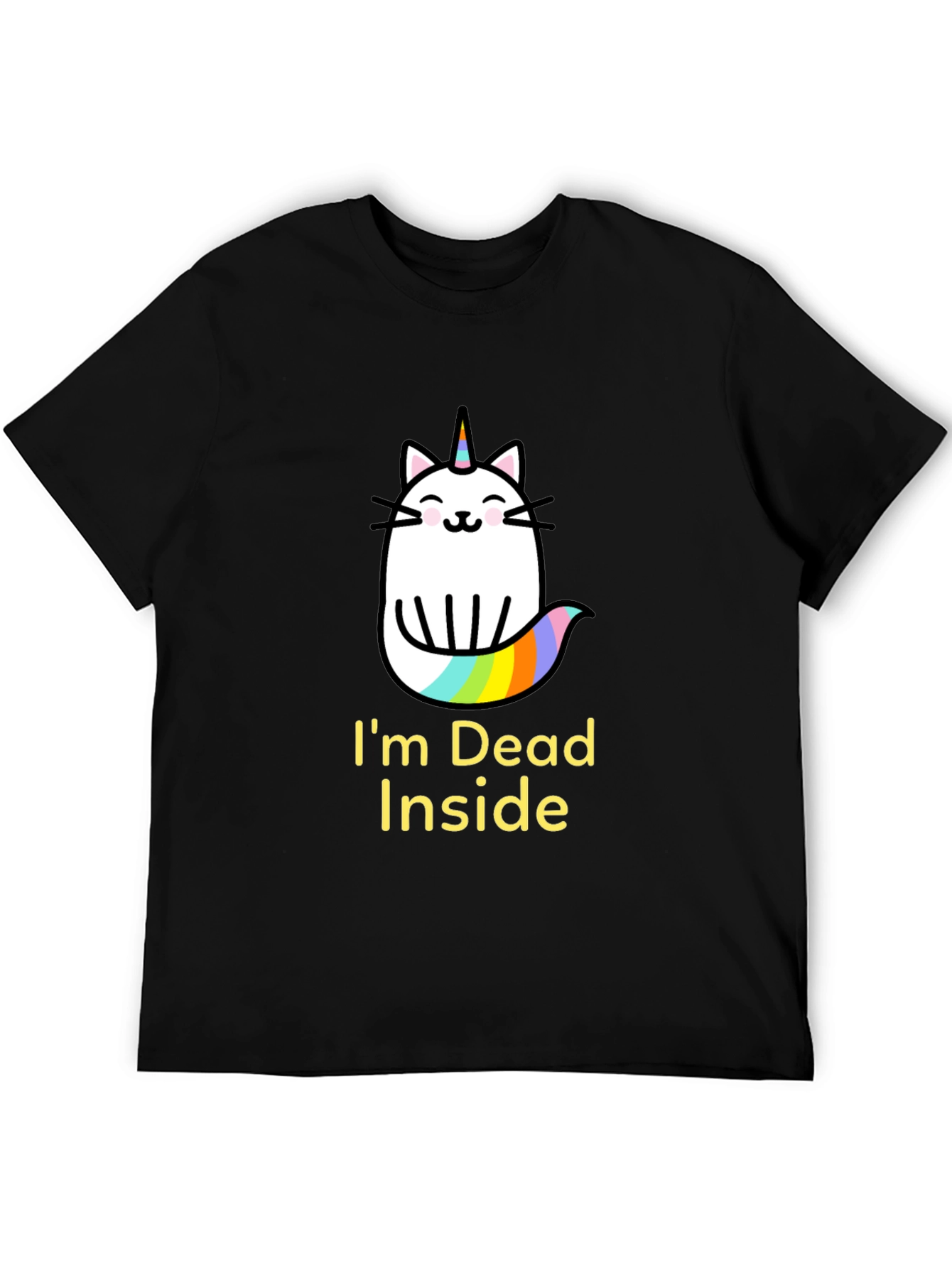 Dead Inside Unicorn Cat Graphic Tee