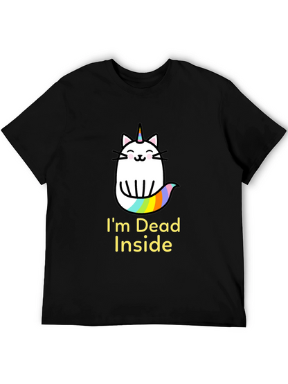 Dead Inside Unicorn Cat Graphic Tee