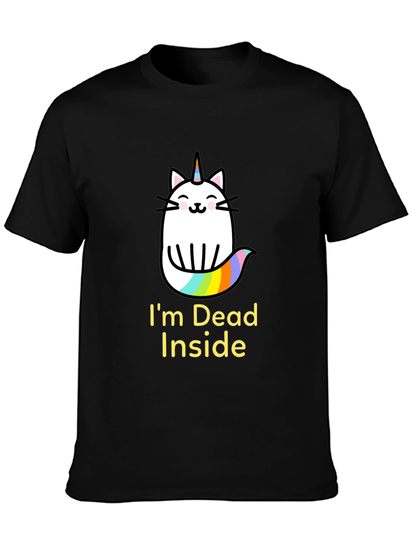 Dead Inside Unicorn Cat Graphic Tee