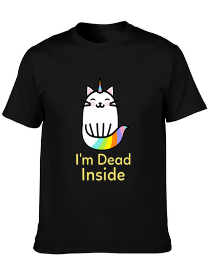 Dead Inside Unicorn Cat Graphic Tee