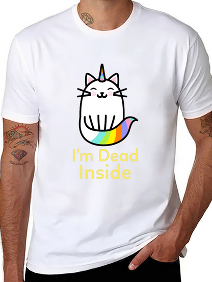 Dead Inside Unicorn Cat Graphic Tee
