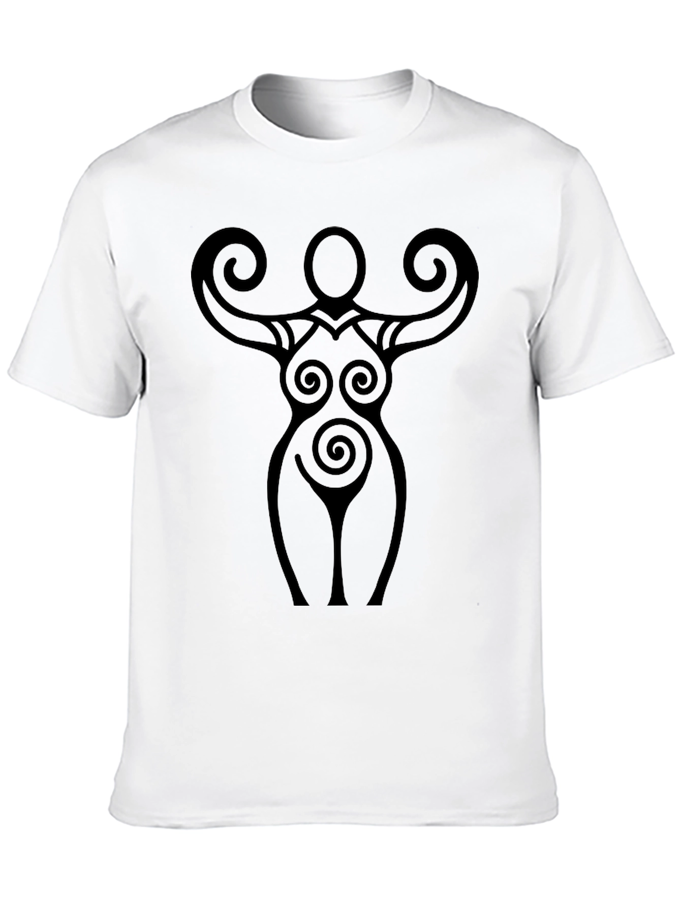Spiral Goddess Graphic Tee - Black Cotton T-Shirt