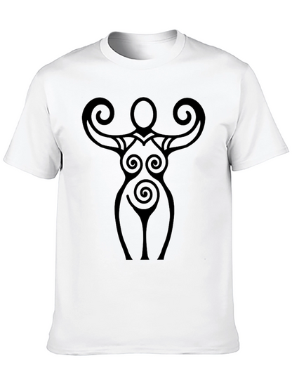 Spiral Goddess Graphic Tee - Black Cotton T-Shirt