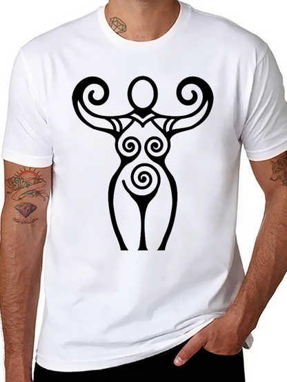 Spiral Goddess Graphic Tee - Black Cotton T-Shirt