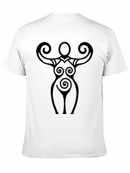 Spiral Goddess Graphic Tee - Black Cotton T-Shirt