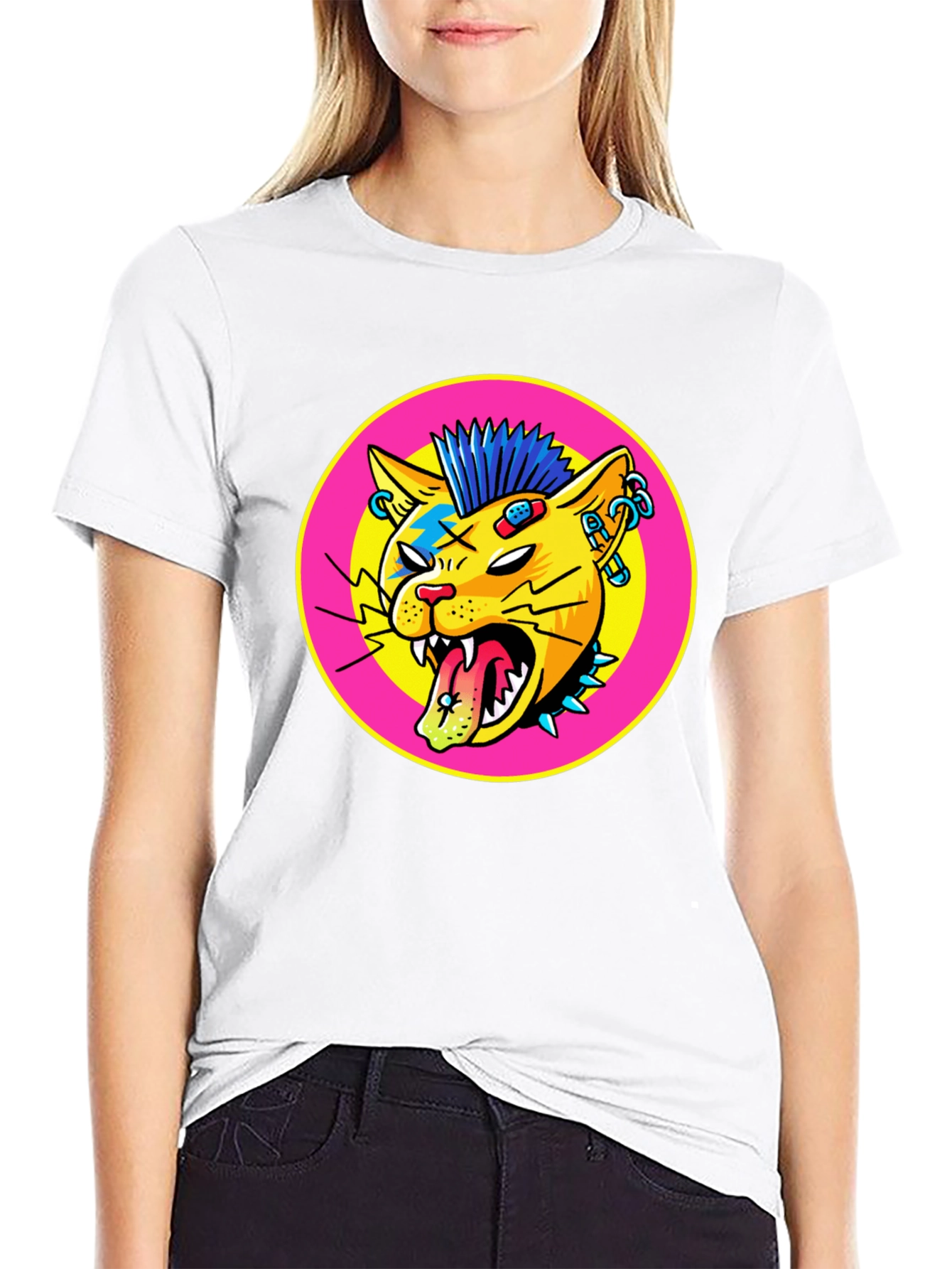 Punk Rock Cat Graphic Tee