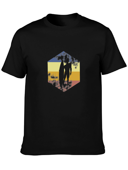 Retro Surfer Graphic Tee - Classic Black T-Shirt