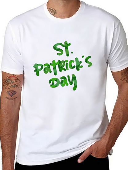 St. Patricks Day Clover Print Black T-Shirt