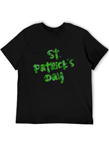 St. Patricks Day Clover Print Black T-Shirt