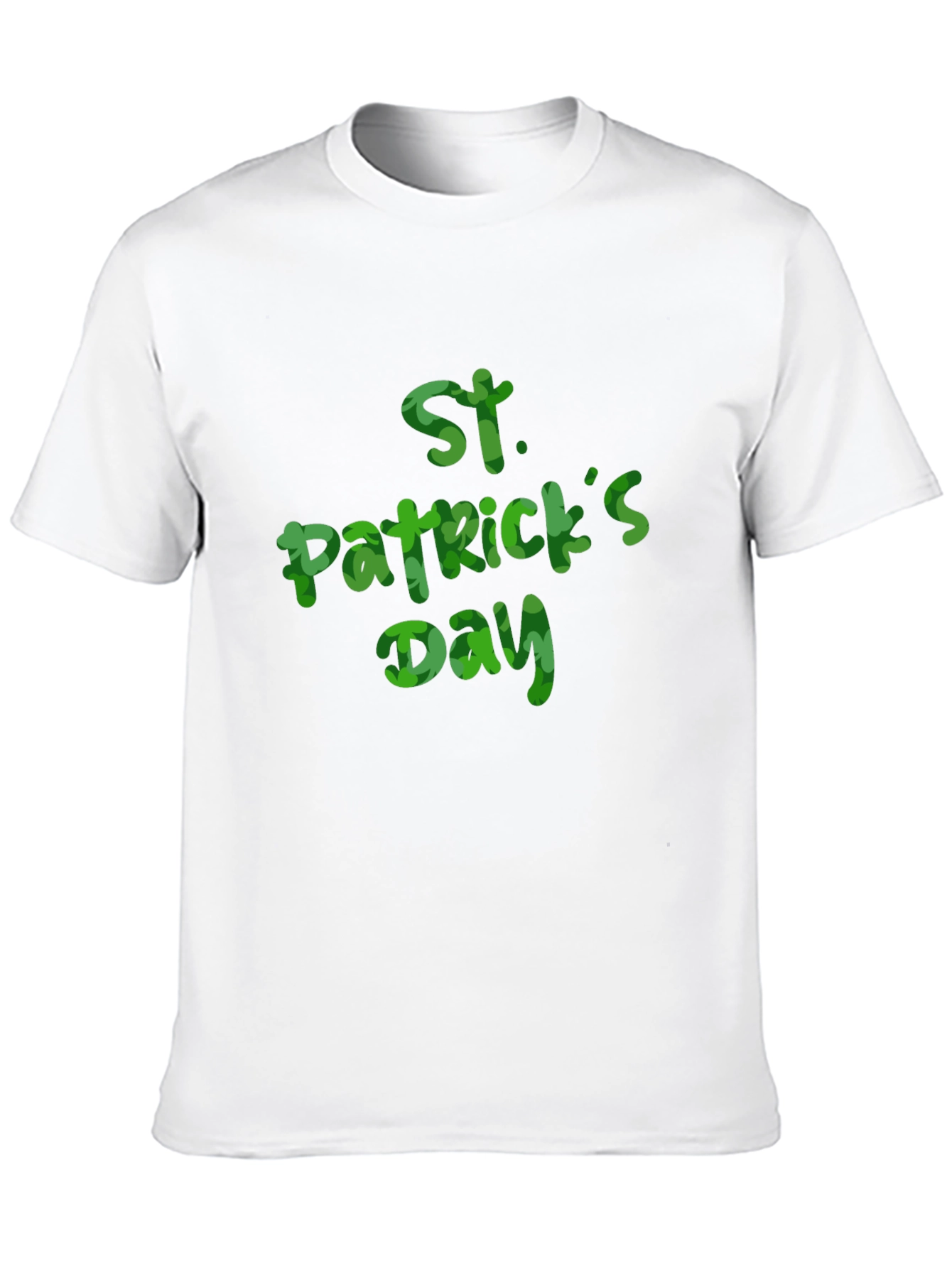 St. Patricks Day Clover Print Black T-Shirt