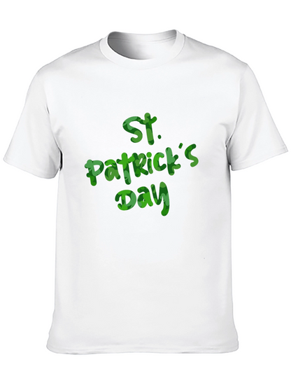 St. Patricks Day Clover Print Black T-Shirt