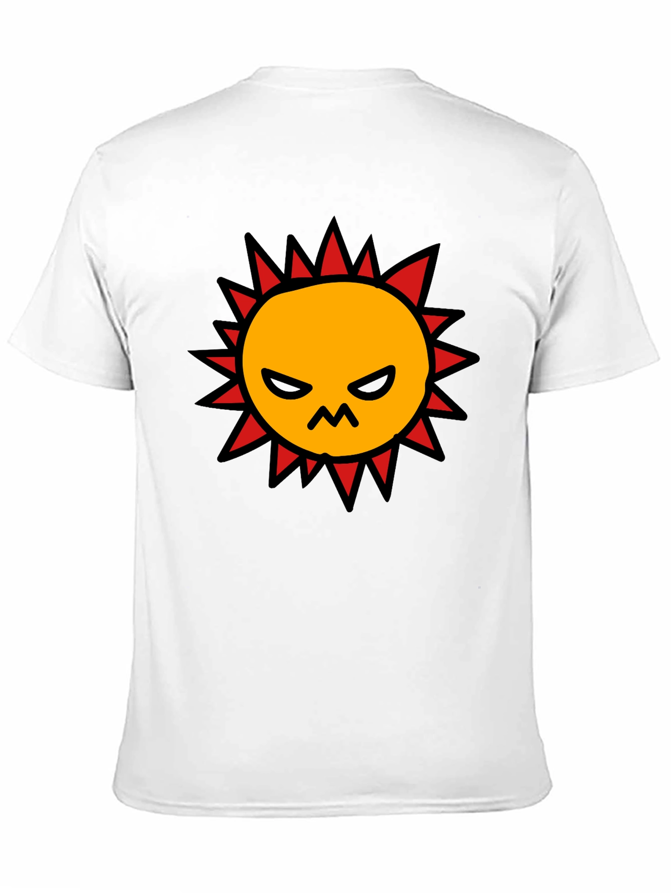 Angry Sun Graphic Tee - Black Cotton T-Shirt