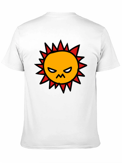 Angry Sun Graphic Tee - Black Cotton T-Shirt