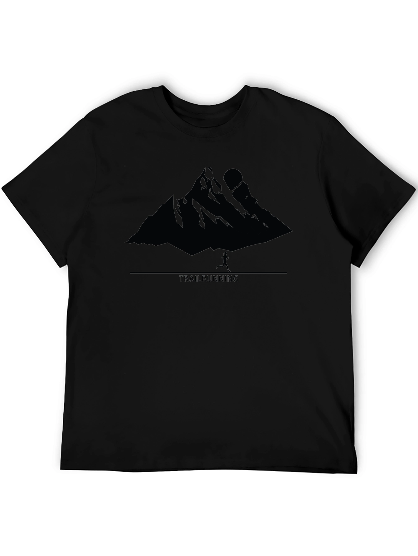 Trail Running Mountain Graphic Tee - Black
