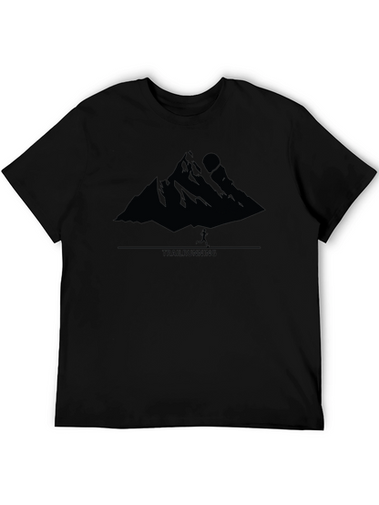 Trail Running Mountain Graphic Tee - Black