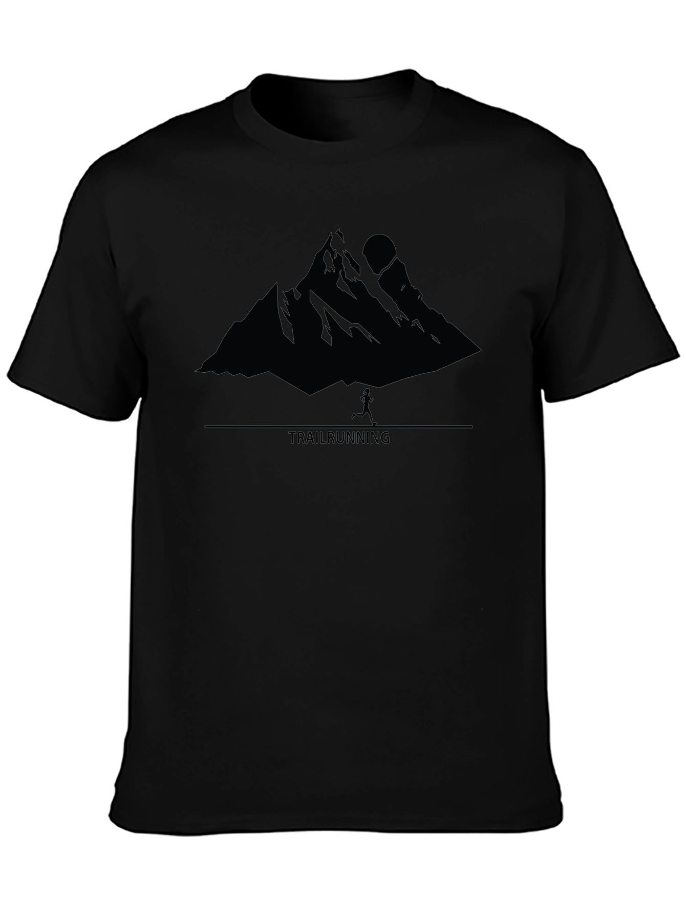 Trail Running Mountain Graphic Tee - Black