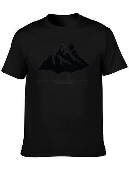 Trail Running Mountain Graphic Tee - Black