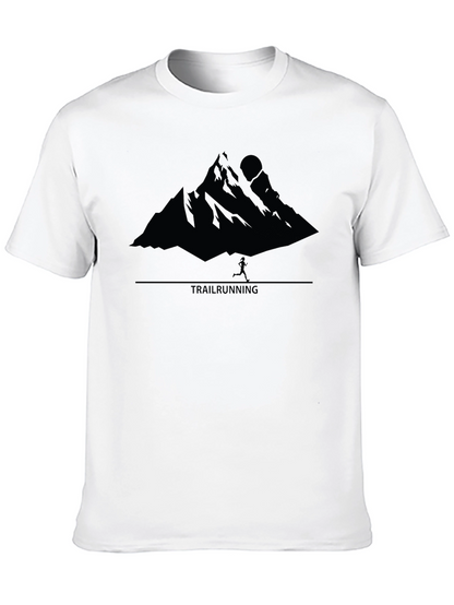 Trail Running Mountain Graphic Tee - Black