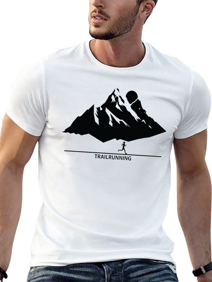 Trail Running Mountain Graphic Tee - Black