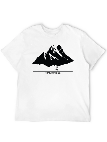 Trail Running Mountain Graphic Tee - Black