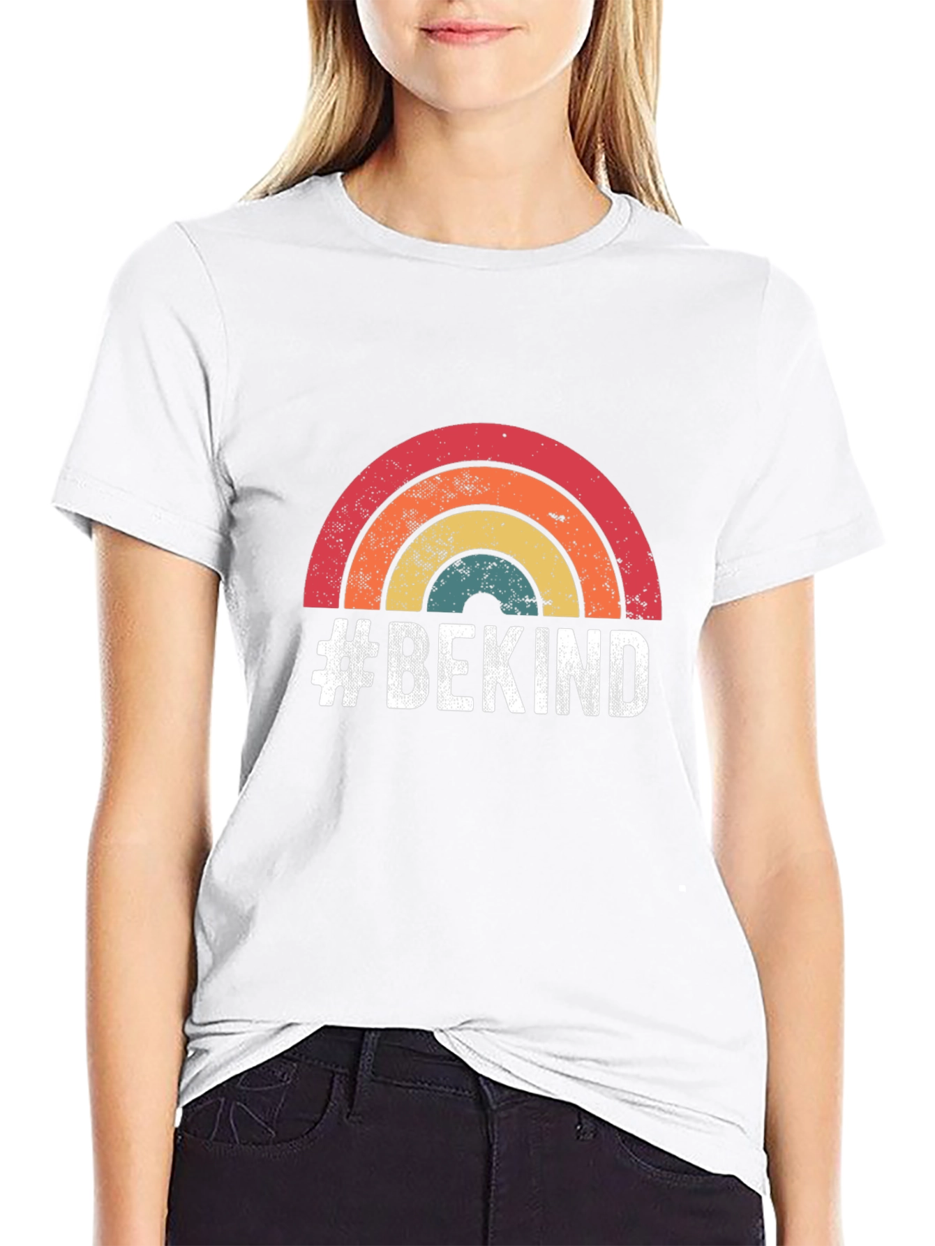 #BeKind Retro Rainbow T-Shirt - Spread Positivity