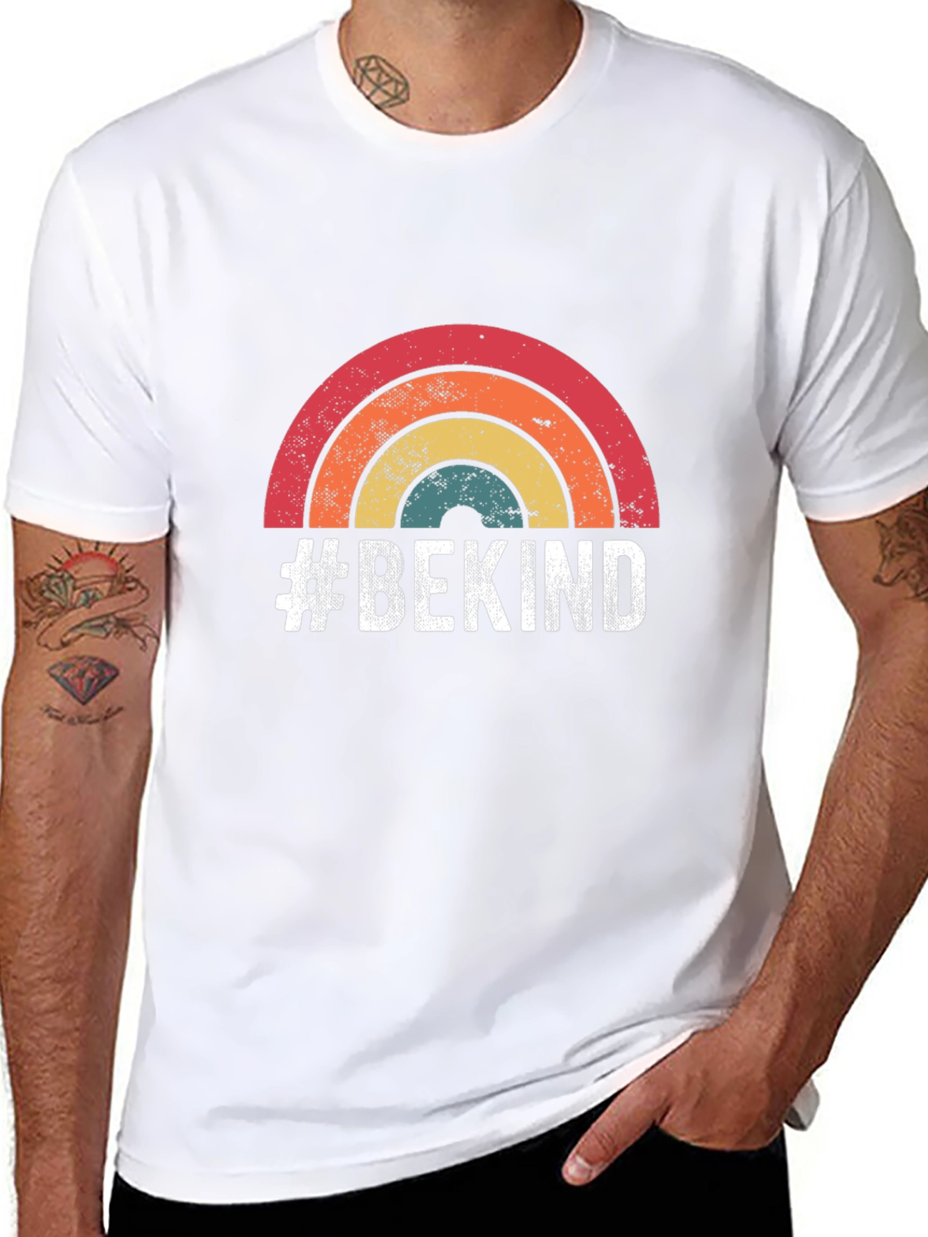 #BeKind Retro Rainbow T-Shirt - Spread Positivity