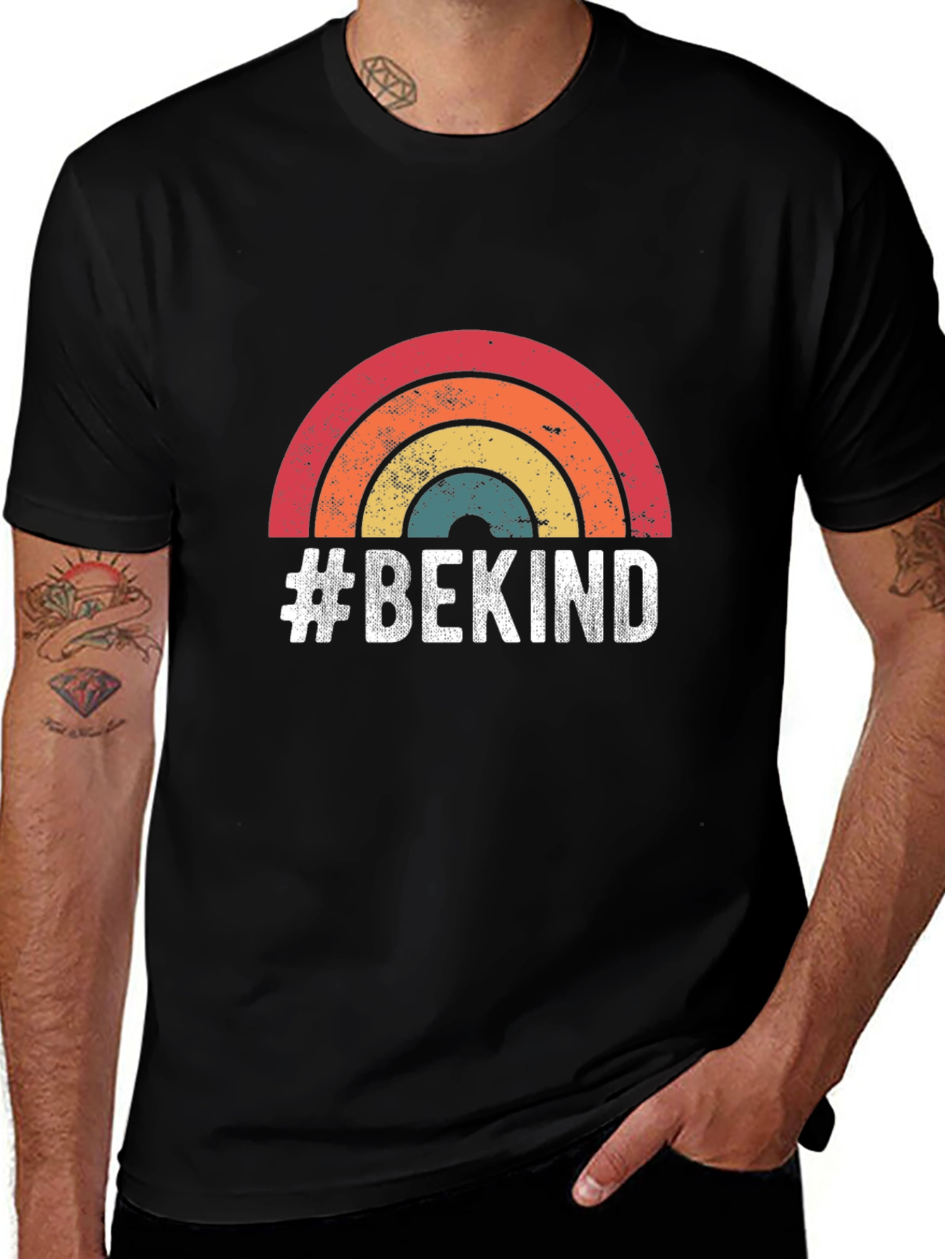 #BeKind Retro Rainbow T-Shirt - Spread Positivity