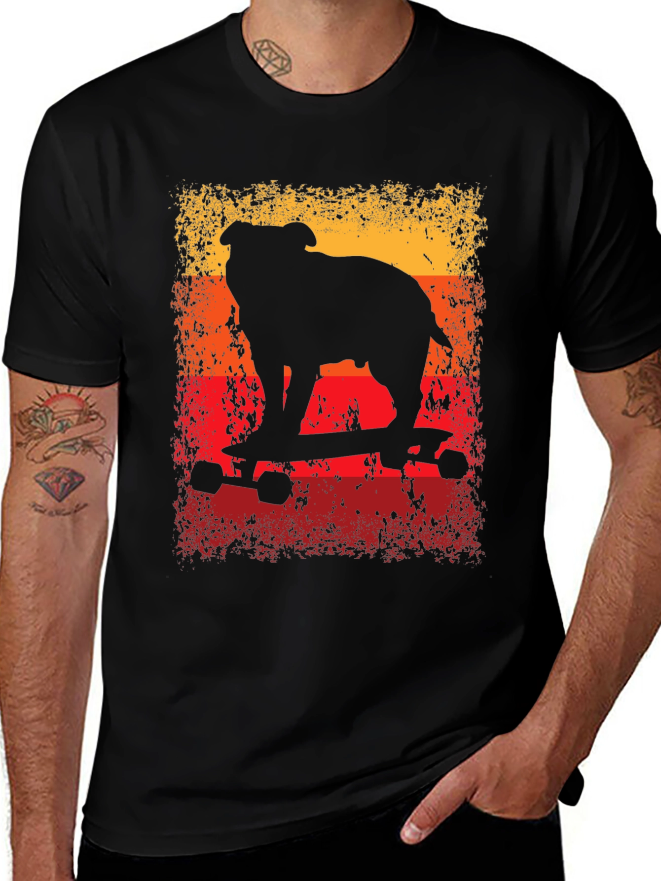Bulldog Skateboard T-Shirt - Cool Graphic Tee