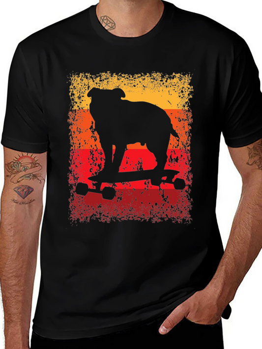 Bulldog Skateboard T-Shirt - Cool Graphic Tee